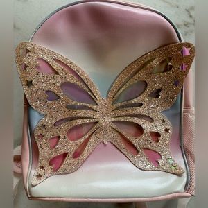 OMG Accessories Shimmering Butterfly Large Backpack, Pink | Butterfly Backpack